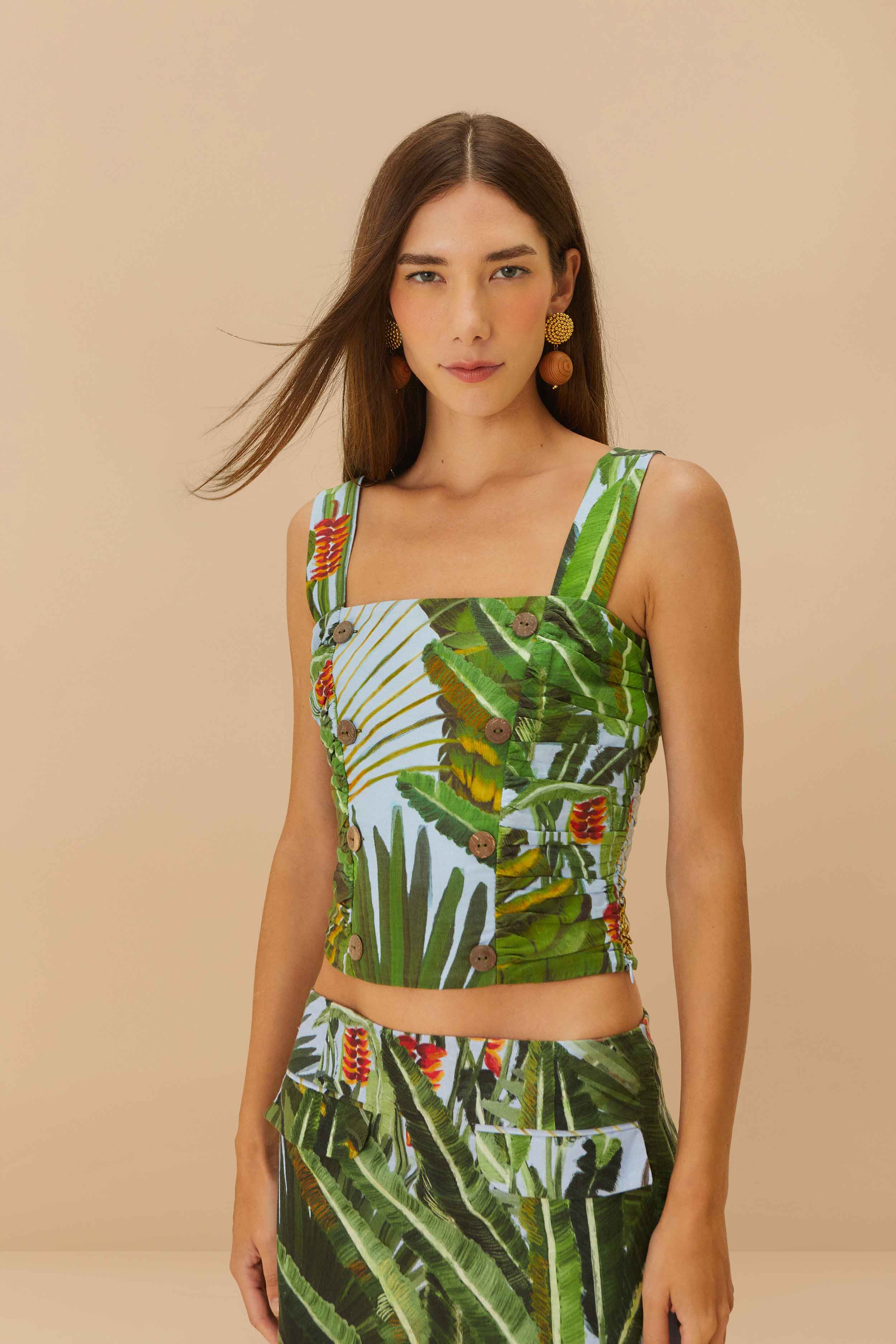 Amazonia Forest Blue Maxi Skirt