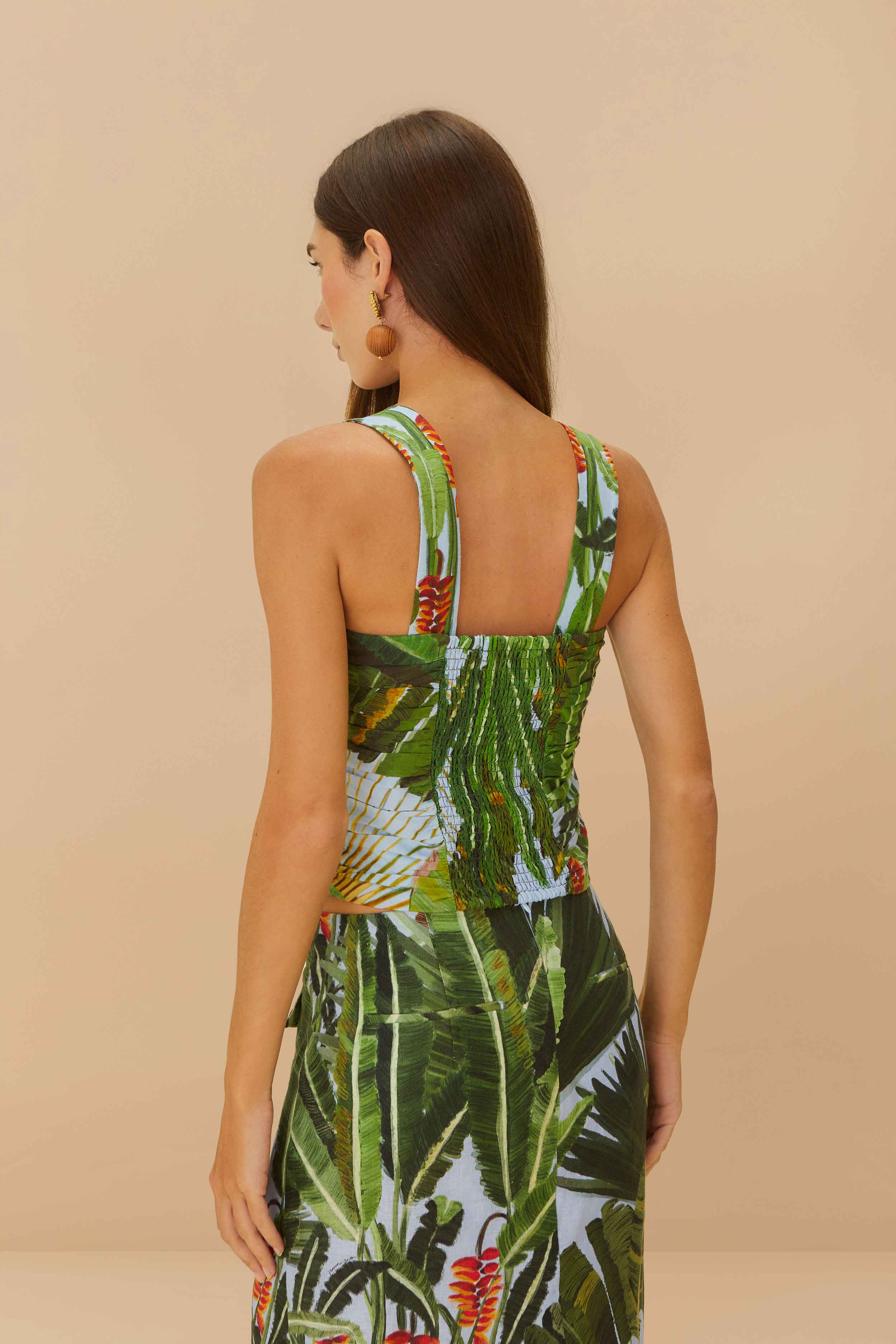 Amazonia Forest Blue Maxi Skirt