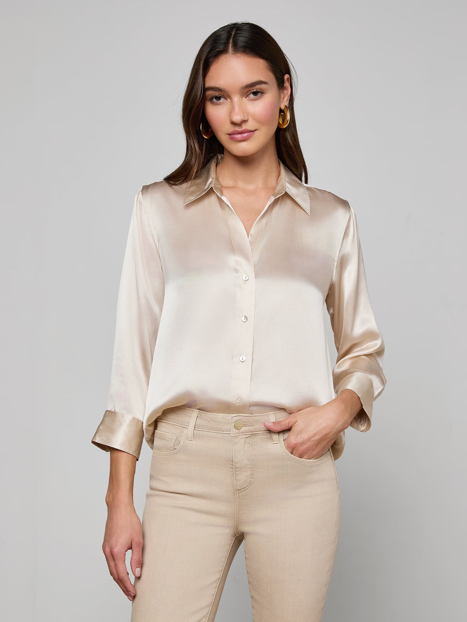 Dani Silk Blouse Champagne
