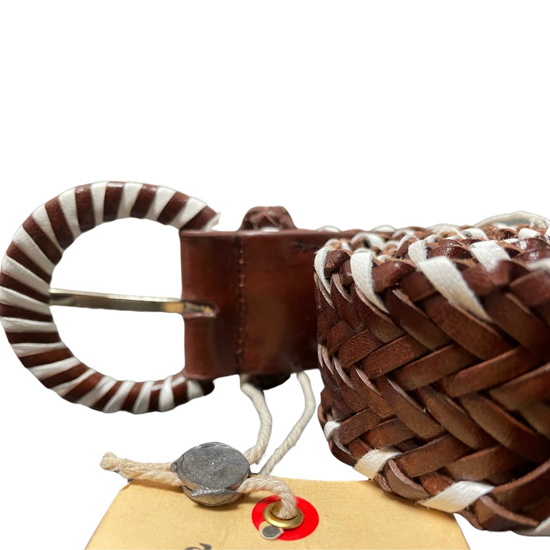 16 Ply Handwoven Belt Bruciato/White