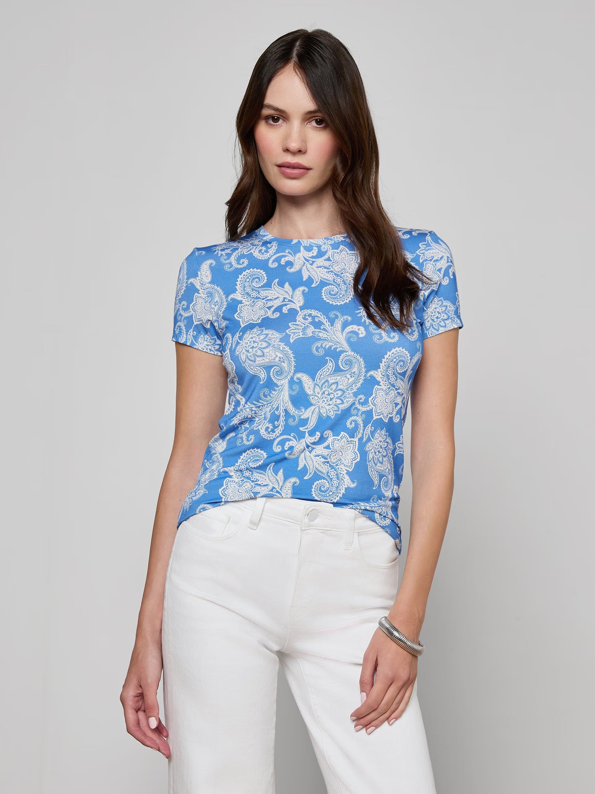 Ressi Fitted Tee Regatta Blue / Ivory Paisley