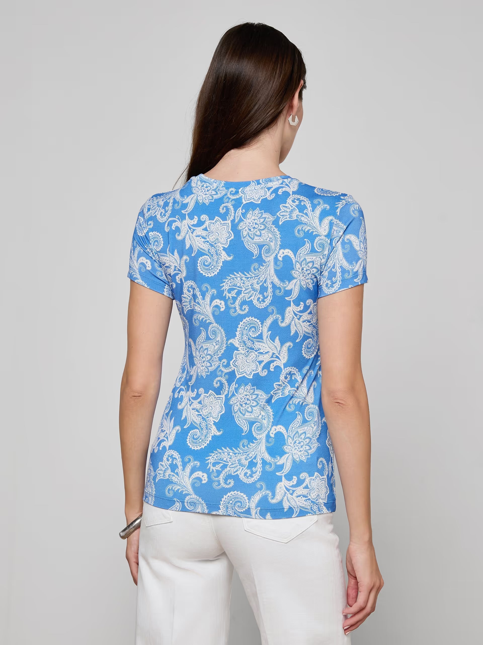 Ressi Fitted Tee Regatta Blue / Ivory Paisley