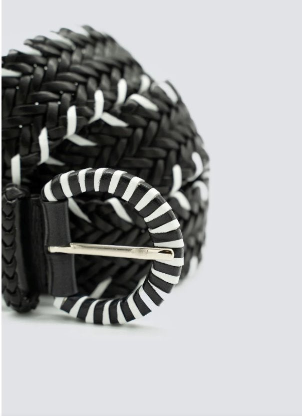16 Ply Handwoven Belt Black/White
