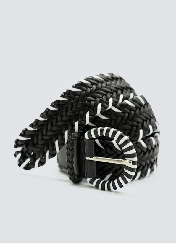 16 Ply Handwoven Belt Black/White