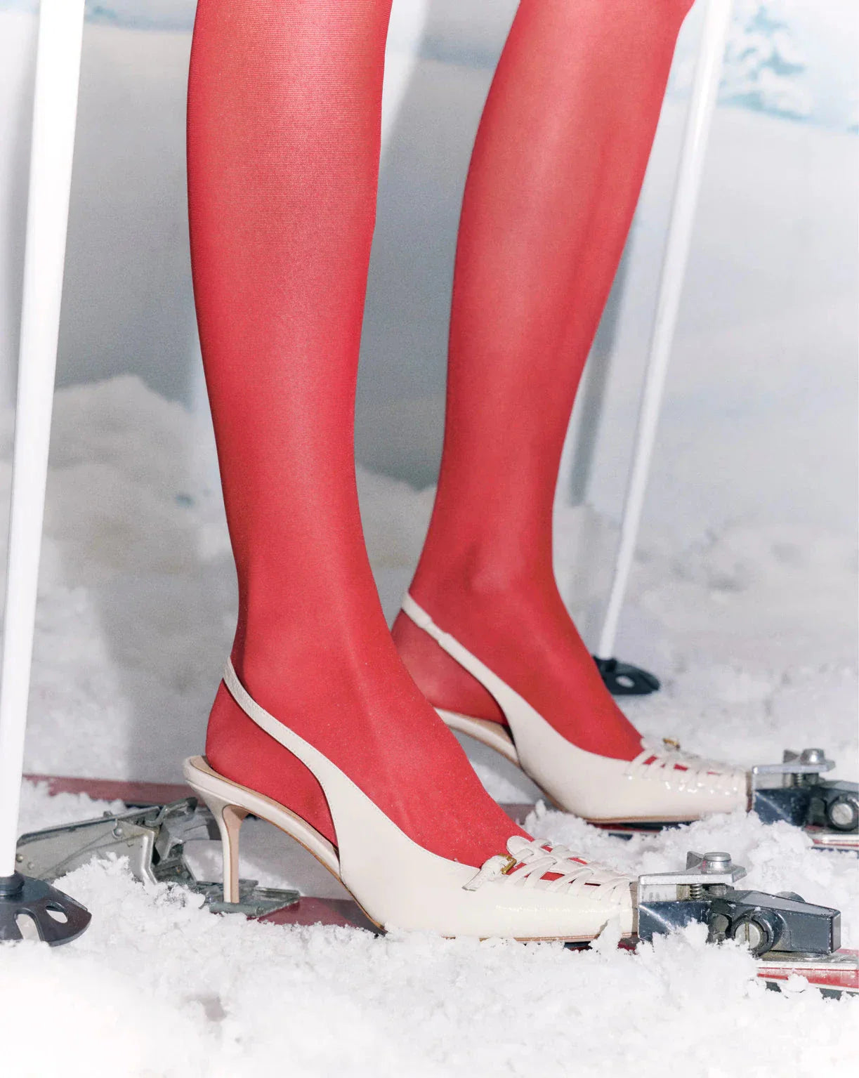 Rashida Woven Slingback Heel Ecru