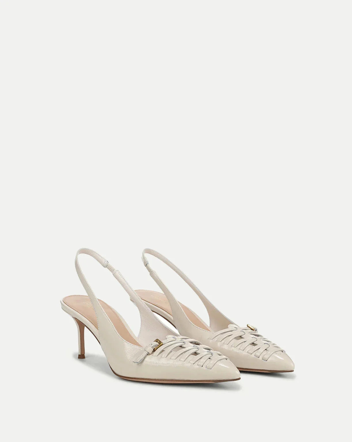 Rashida Woven Slingback Heel Ecru