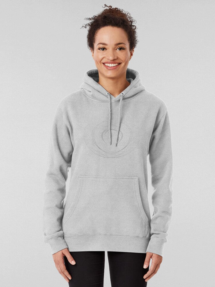 Abstract Geometry Graphic Hoodie - Modern Visual Arts Apparel Heather Grey