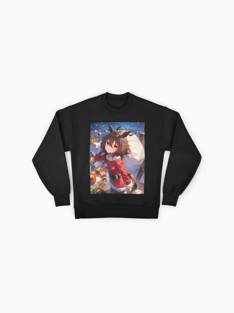 Agnes Tachyon Santa Claus Sweatshirt, Christmas Town Anime Girl Design