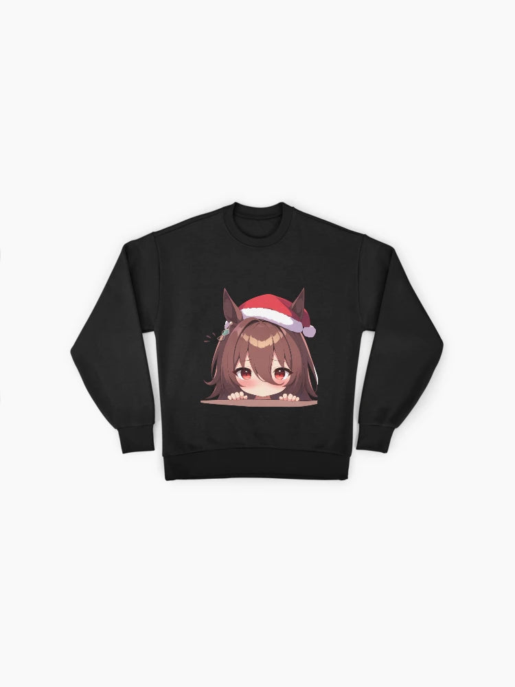 Agnes Tachyon Chibi Christmas Sweatshirt, Kawaii Anime Oversized Top