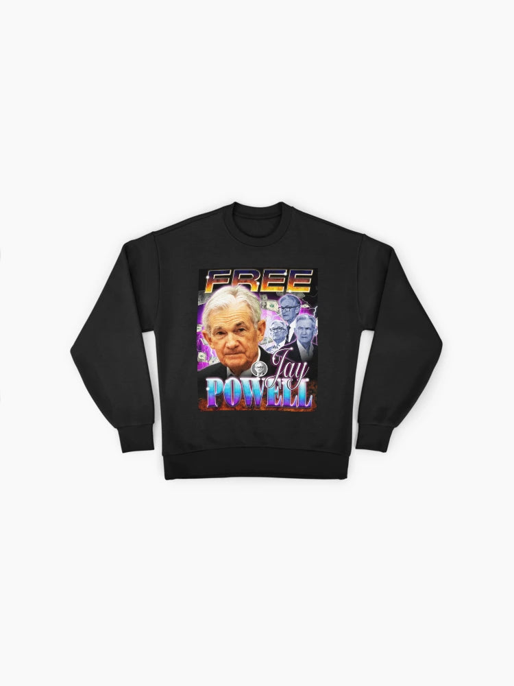 'Free Jay Powell' Finance Humor, Economic Meme Sweatshirt