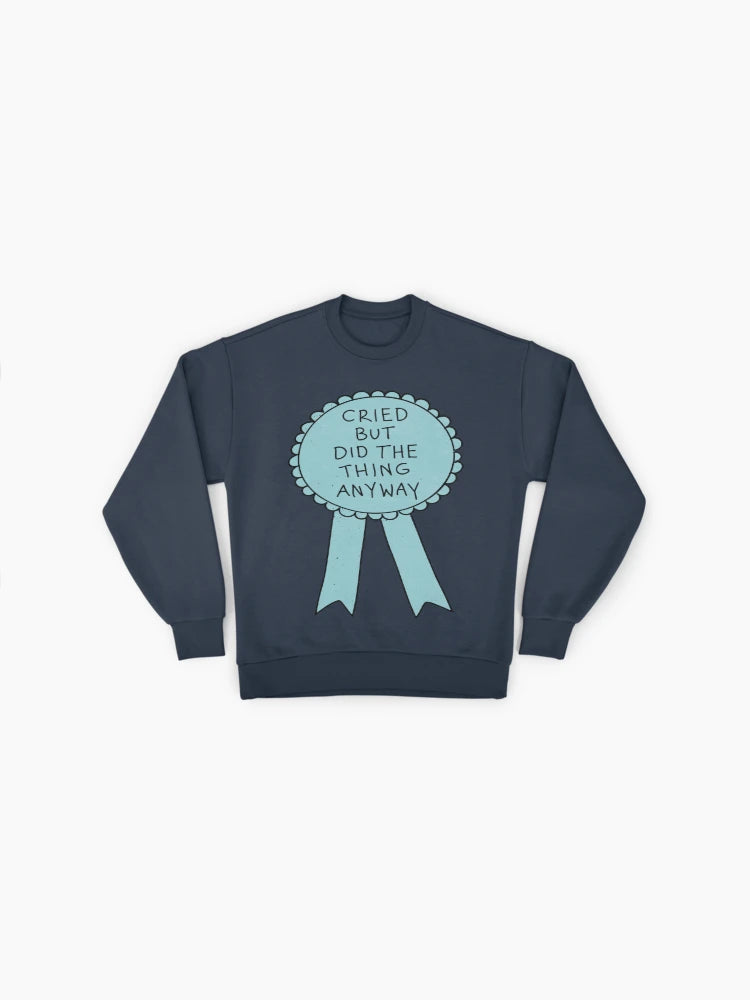 'Did The Thing Anyway' Motivational, Premium Oversized Sweatshirt