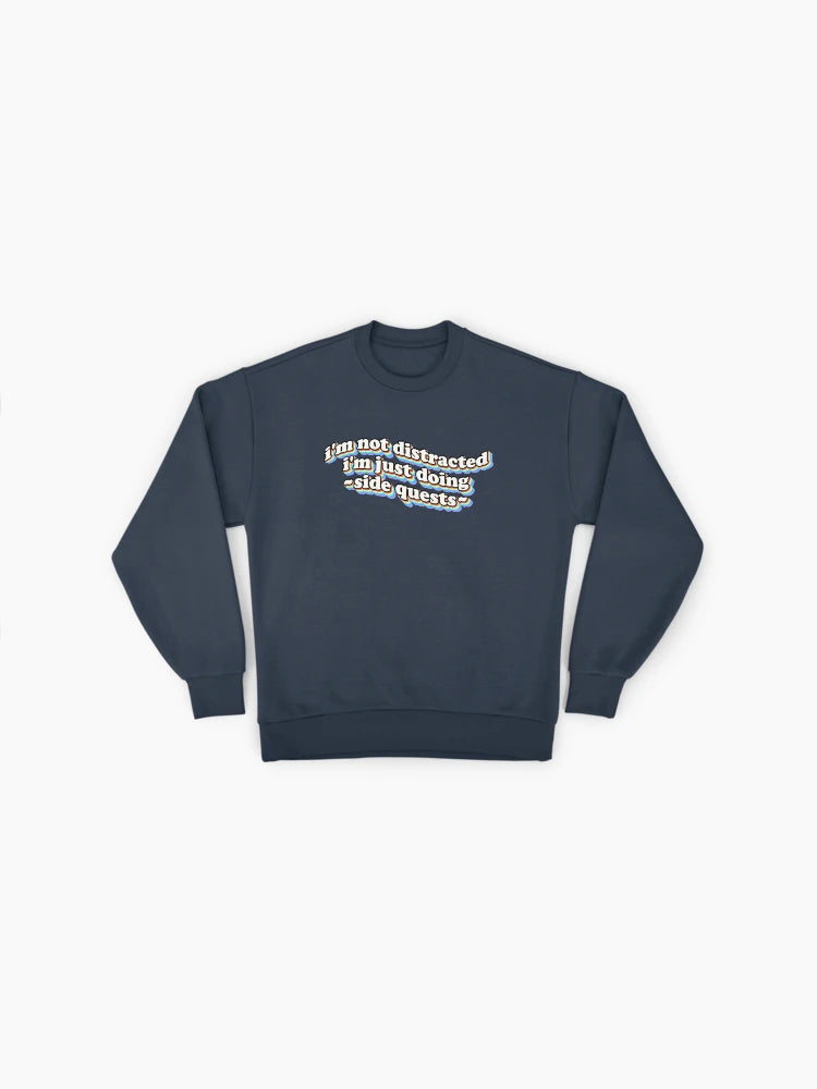 'Doing Side Quests' Gamer Humor, Premium Oversized Sweatshirt