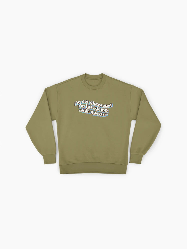 'Doing Side Quests' Gamer Humor, Premium Oversized Sweatshirt