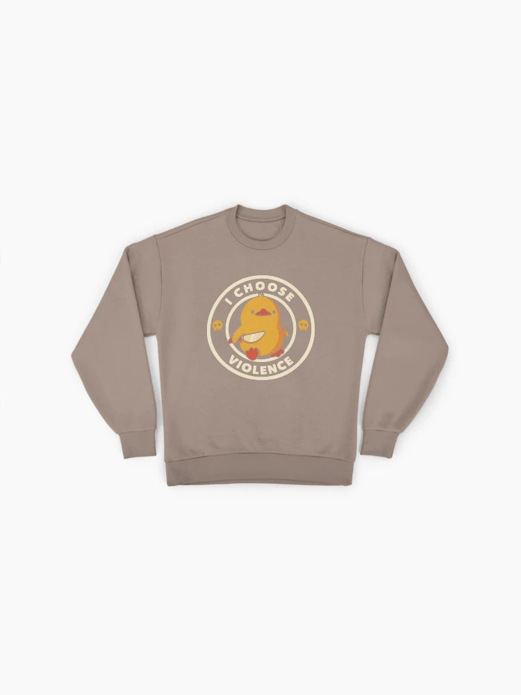 'I Choose Violence' Duck Meme, Funny Graphic Oversized Pullover