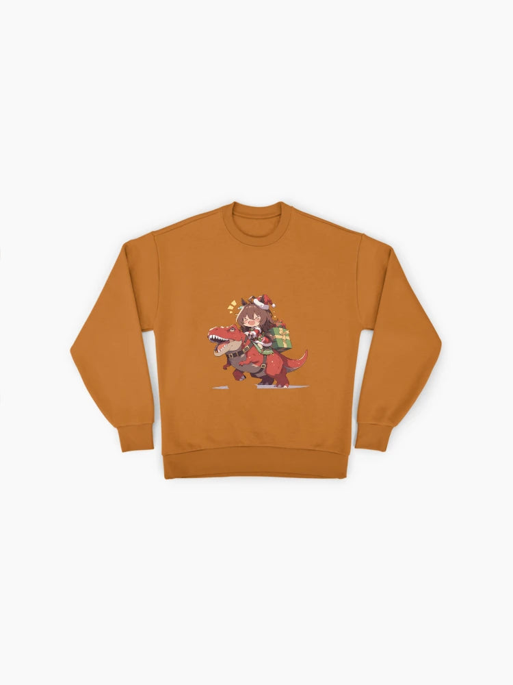 Agnes Tachyon Christmas Dinosaur Sweatshirt, Anime Girl Winter Design