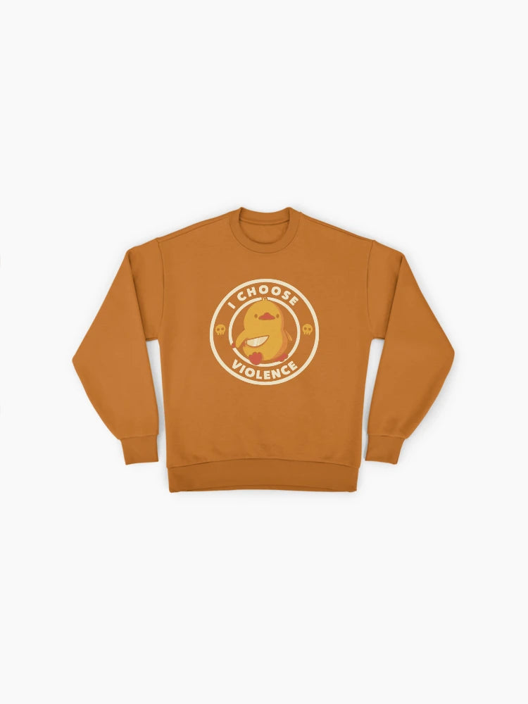 'I Choose Violence' Duck Meme, Funny Graphic Oversized Pullover