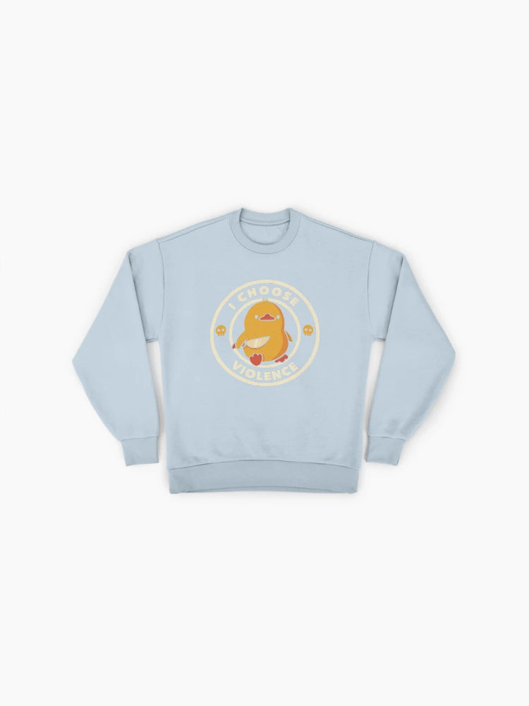 'I Choose Violence' Duck Meme, Funny Graphic Oversized Pullover