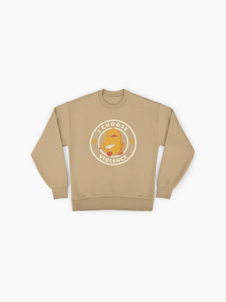 'I Choose Violence' Duck Meme, Funny Graphic Oversized Pullover