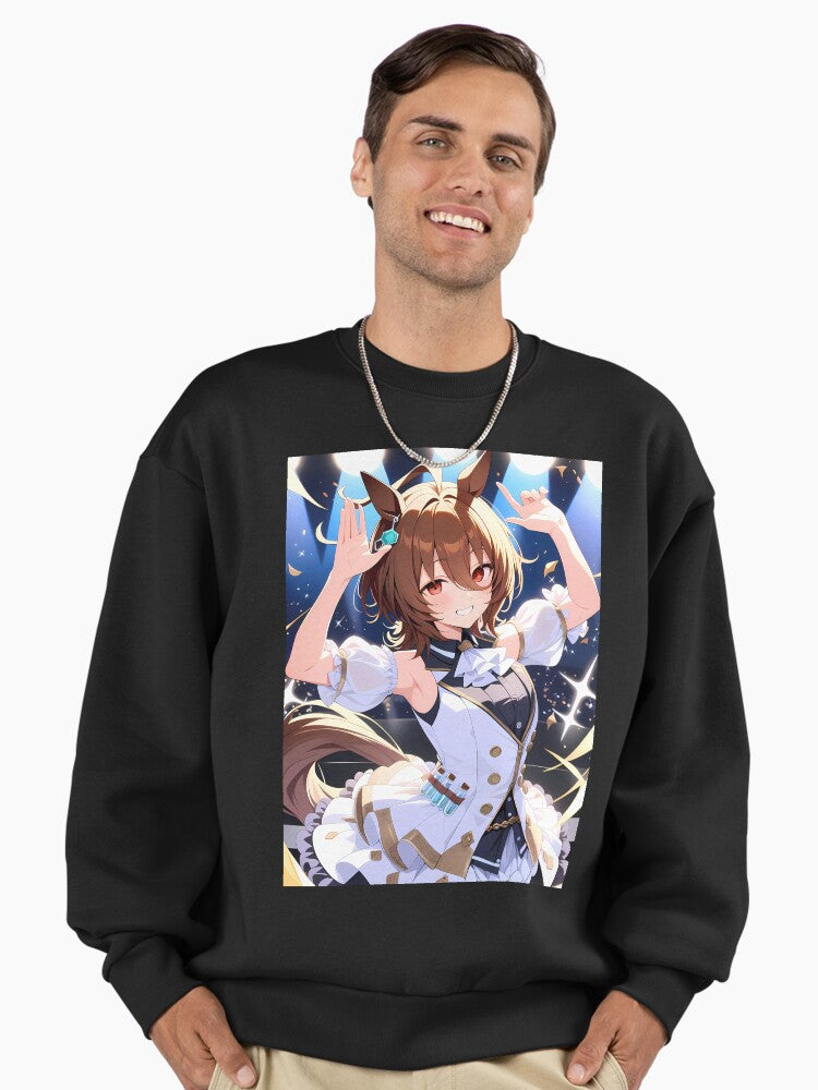 Agnes Tachyon Stage Idol Sweatshirt, Uma Musume Brilliance Series Top Black