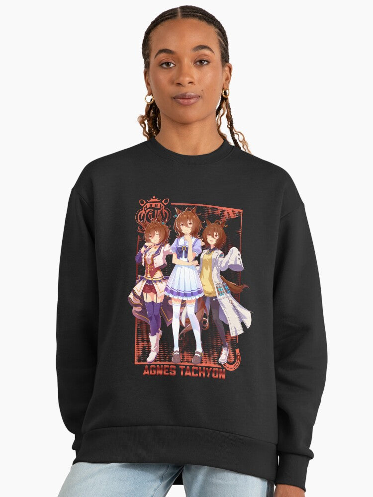 Agnes Tachyon (Uma Musume) Graphic Sweatshirt, Fan Art Collector's Top Black